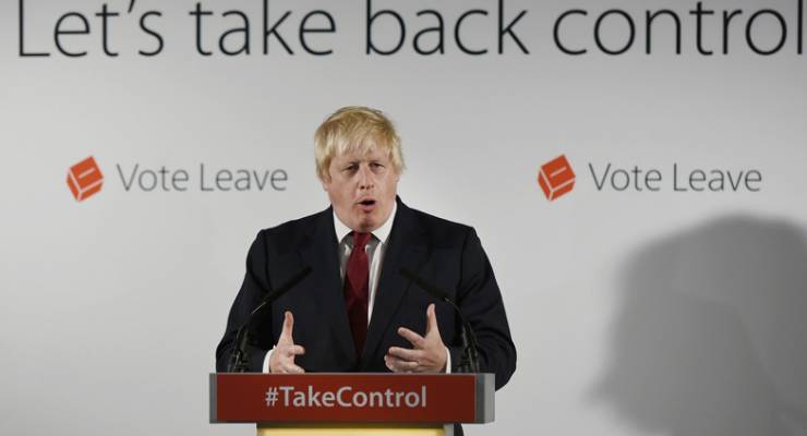 Boris Johnson addresses the media