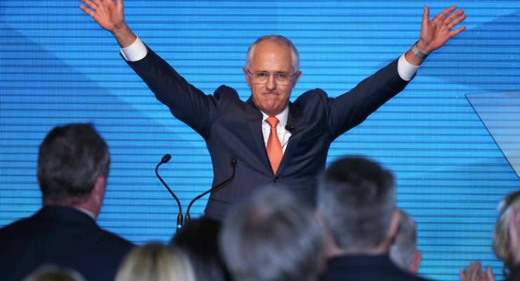 Malcolm Turnbull at yesterday's Liberal Party campaign launch
