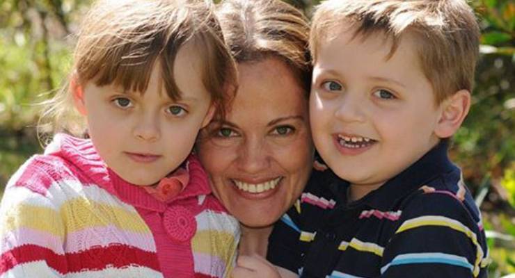 Maria Lutz with children Elisa (left) and Martin (right),