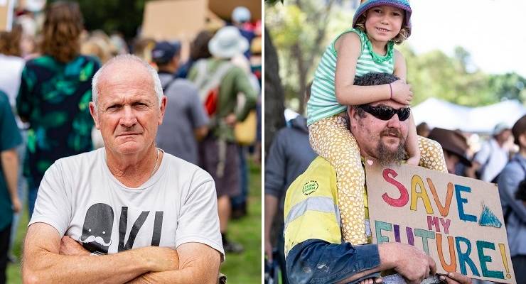miners at the climate strike