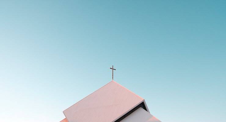 Cross on top of church
