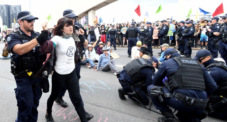 protest extinction rebellion rally arrest queensland adani