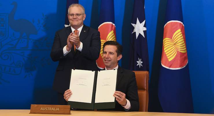SCOTT MORRISON Simon Birmingham RCEP