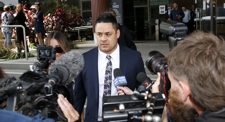 Former NRL player Jarryd Hayne leaves Newcastle Court