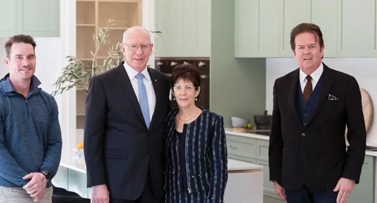 Detail featuring David Hurley and his wife (centre) appeared in an Instagram post in November 2021 by Architects Ring and Associates (Image: araa_canberra/Instagram)