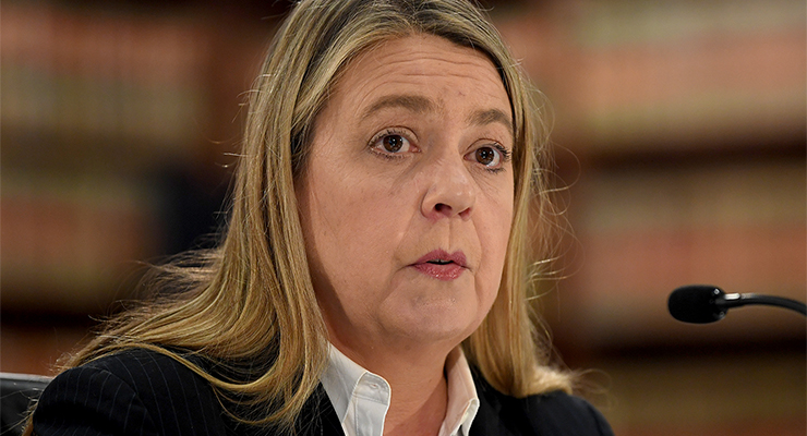 Jenny West during the inquiry into John Barilaro's NY trade role (Image: AAP/Bianca De Marchi)