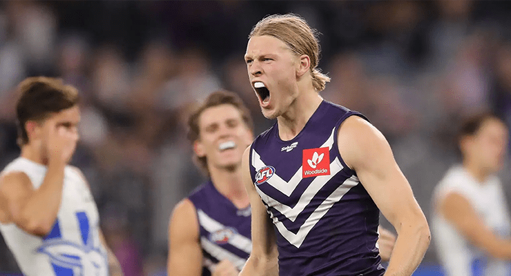 Hayden Young from Fremantle Dockers, May 6 2022 (Image: AFL Photos)