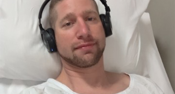 Avron Woolf in Austin Hospital on a previous visit on August 2 awaiting test results for monkeypox (Image: Supplied)