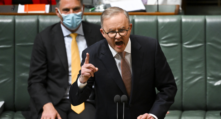 Prime Minister Anthony Albanese in question time on Monday (Image: AAP/Lukas Coch)
