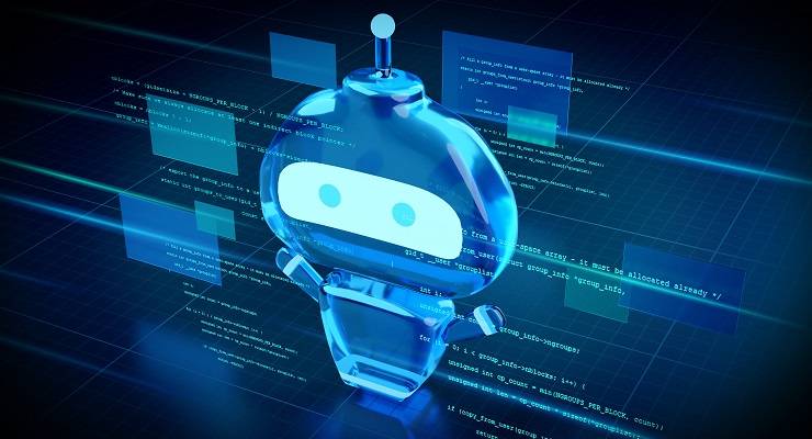 Bot abstract background illustration - 3d rendering