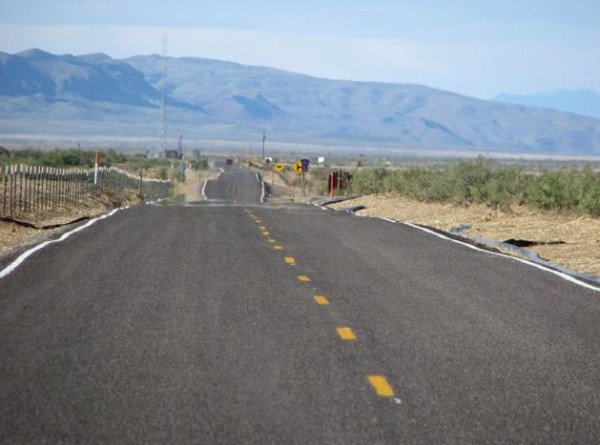 space road NM The newly paved road to rocket rides, image by New Mexico Spaceport Authority
