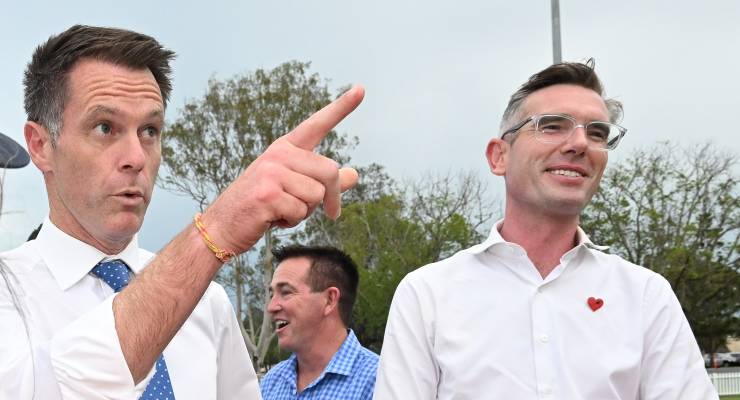 NSW Labor Leader Chris Minns and NSW Premier Dominic Perrottet (Image: AAP/Darren England)