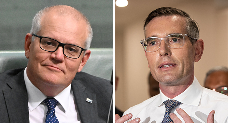 Former prime minister Scott Morrison and NSW Premier Dominic Perrottet (Images: AAP)