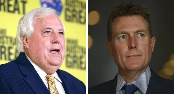 Clive Palmer and former attorney-general Christian Porter (Images: AAP)