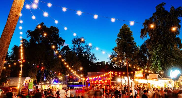 A photo showing attendees of the 2023 Adelaide Fringe Festival.