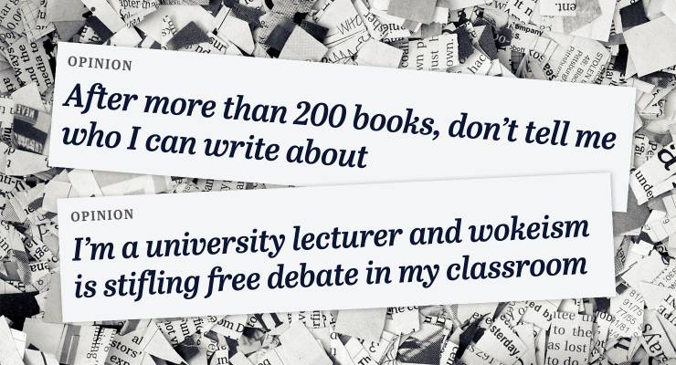 Composite of two headlines of recent opinion pieces publishing in Age/SMH (Images: Adobe/Age/SMH)