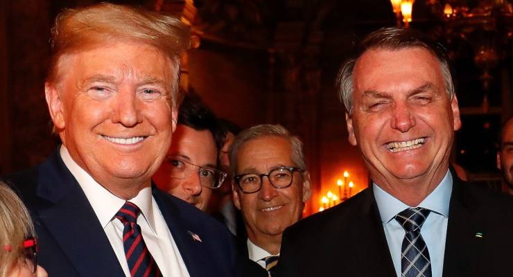 Former US president Donald Trump and former Brazil president Jair Bolsolaro