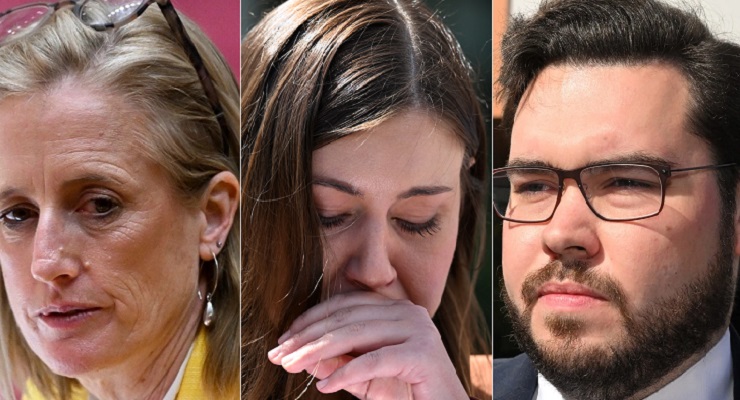 Katy Gallagher, Brittany Higgins and Bruce Lehrmann (Images: AAP)