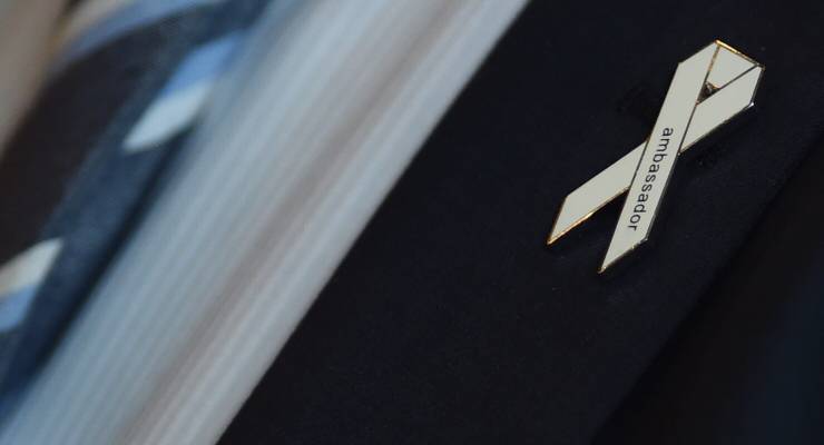 A White Ribbon breakfast pin