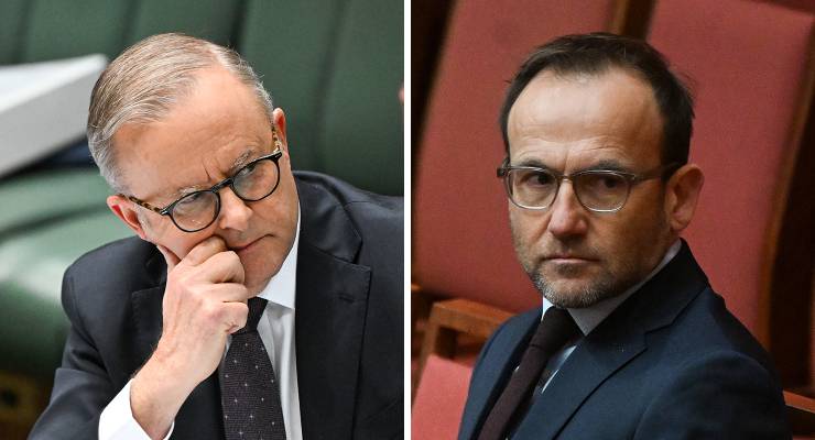 Prime Minister Anthony Albanese and Greens Leader Adam Bandt (Images: AAP)