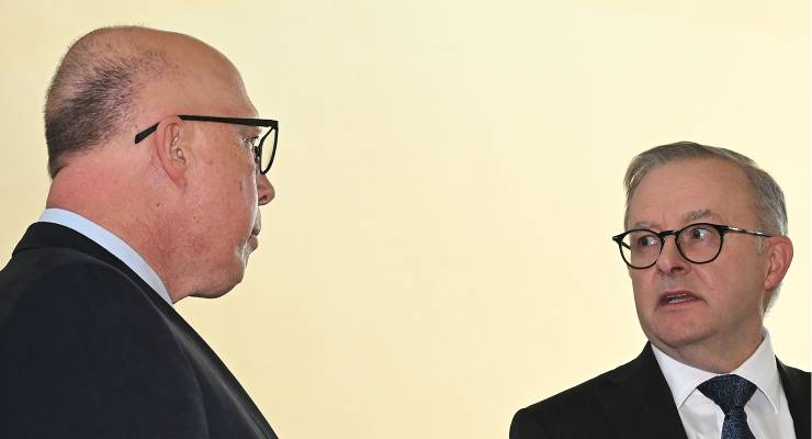 Opposition Leader Peter Dutton and Prime Minister Anthony Albanese (Image: AAP/Lukas Coch)