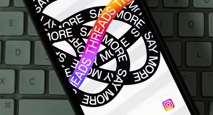 A mobile phone displaying the login page of Threads (Image: EPA/Etienne Laurent)