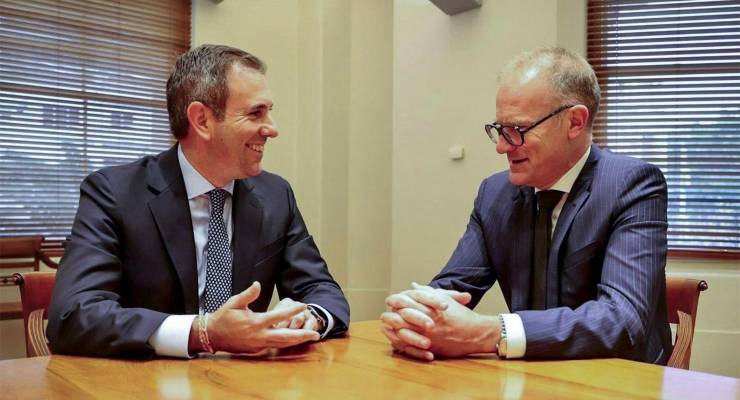 Jim Chalmers and incoming Productivity Commission chair Chris Barrett (Image: Twitter/Jim Chalmers)