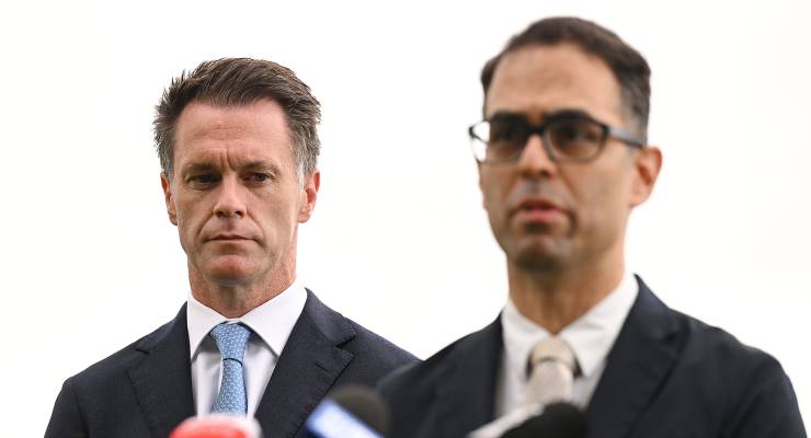 NSW Labor leader Chris Minns with NSW Treasurer Daniel Mookhey (Image: AAP/Dean Lewins)