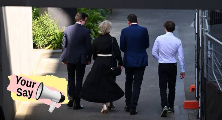 Dan Andrews and his family leave after announcing his retirement as premier (Image: AAP/Private Media)