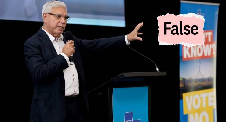 Nyunggai Warren Mundine at a 'No' campaign launch (Image: AAP/Richard Wainwright)