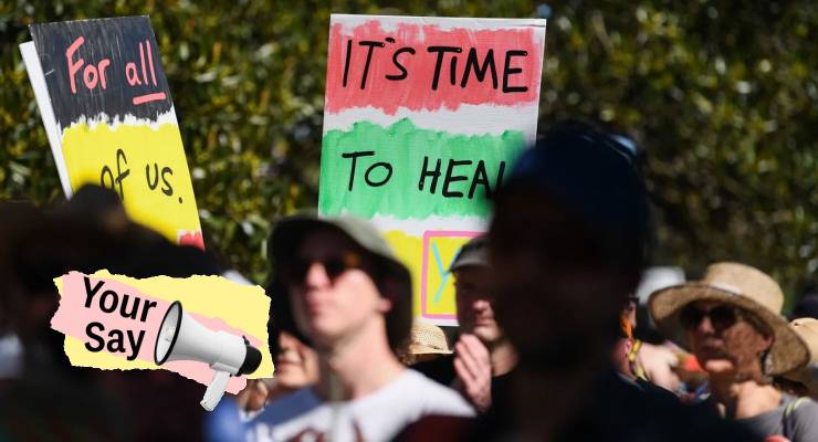 Walk for Yes in Sydney (Image: AAP/Steve Markham/Private Media)