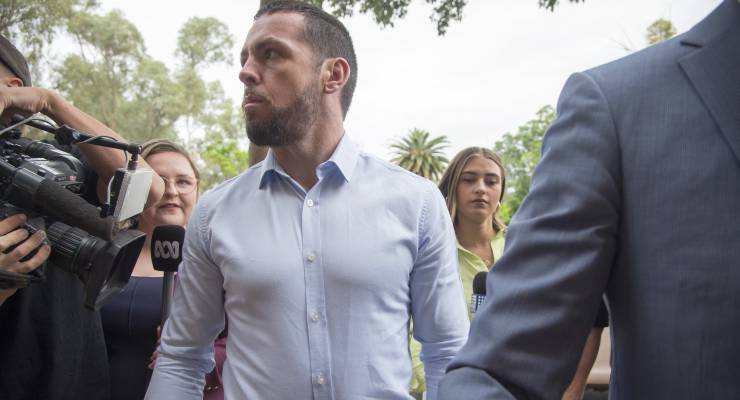 Zachary Rolfe arrives at Alice Springs Local Court