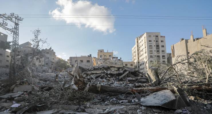 Houses in the Gaza strip destroyed by Israeli strikes
