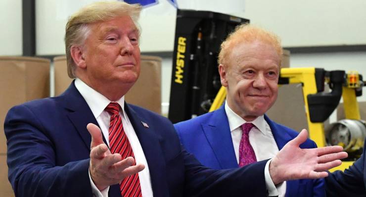 Former US president Donald Trump with Anthony Pratt (Image: AAP/Mick Tsikas)