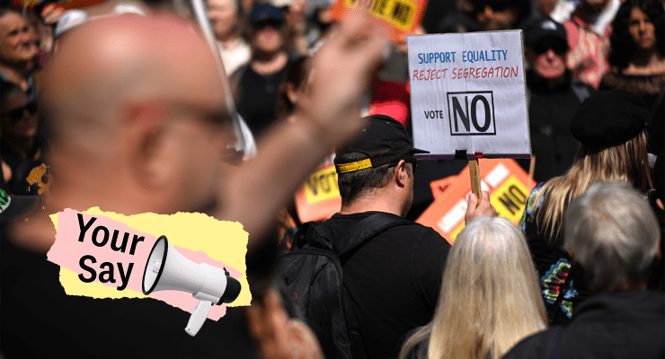 No voters rally in Melbourne in September 2023 (Image: AAP/Private Media)