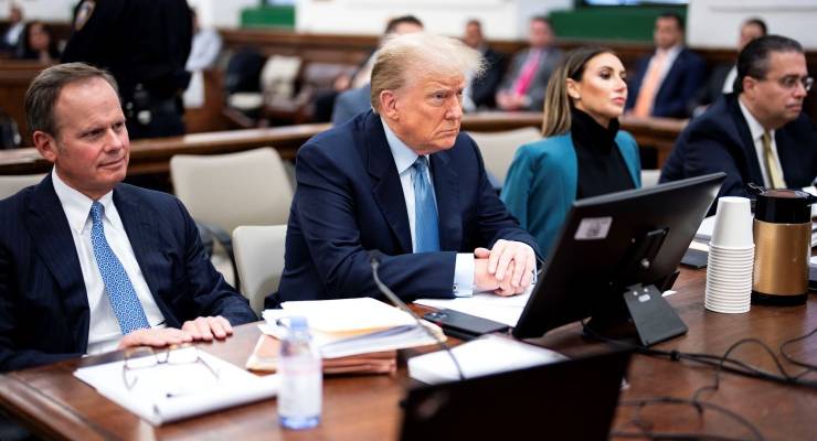 Donald Trump at his fraud trial in New York (Image: AAP/AP)
