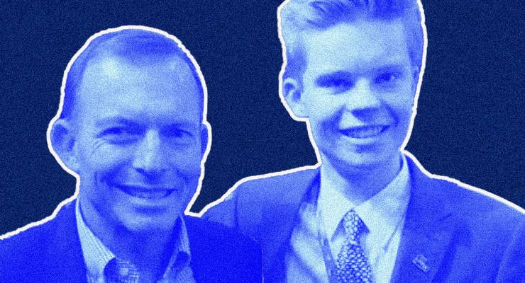 Tony Abbott and Dylan Whitelaw (Image: Face ook/Private Media)