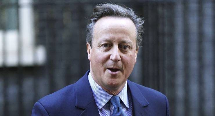 Former UK PM David Cameron leaves Downing Street after being appointed foreign secretary (Image: AP/PA/James Manning)