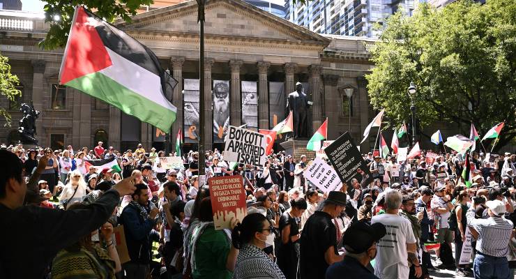Global Day of Action for Gaza rally in Melbourne