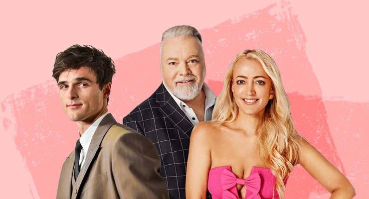 Jacob Elordi, Kyle Sandilands and Jackie O (Image: Zennie/Private Media)