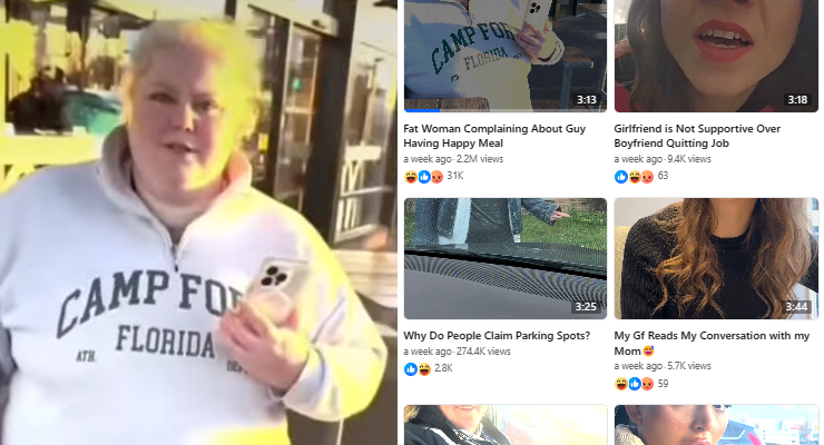 A screenshot from the Happy Meal Karen viral video (left) (Image: Supplied)