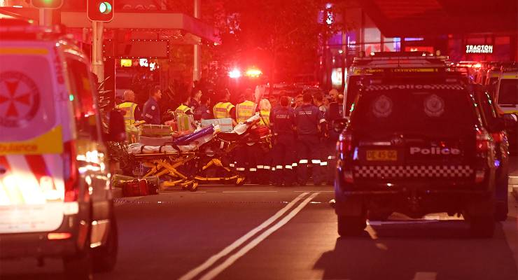 Emergency services are seen at Bondi Junction, April 13 (Image: AAP/Steven Saphore)
