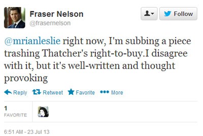 Fraser Nelson tweet