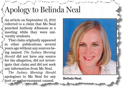 Belinda Neal apology