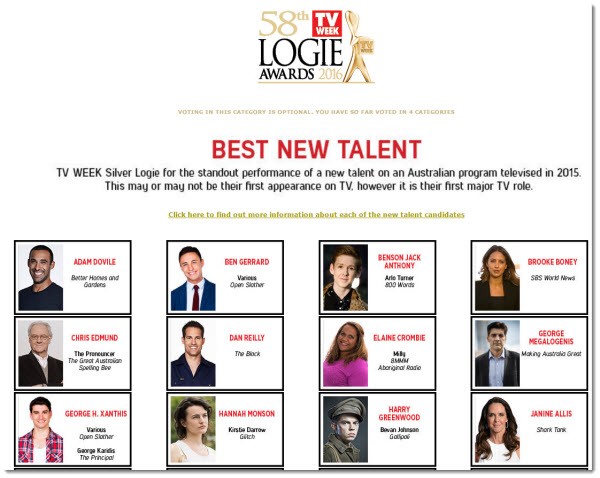 logies best new talent