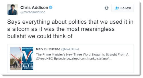 Chris Addison tweet