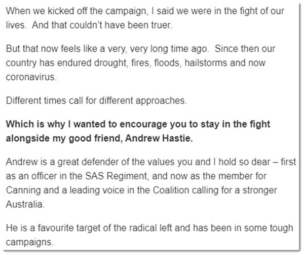 Andrew Hastie email