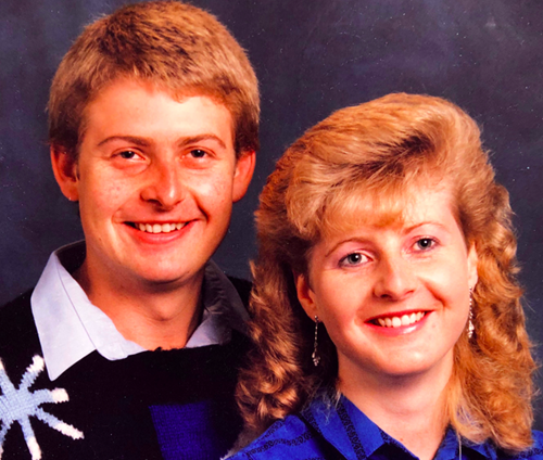 David Harris and Leanne Longstaff in 1985