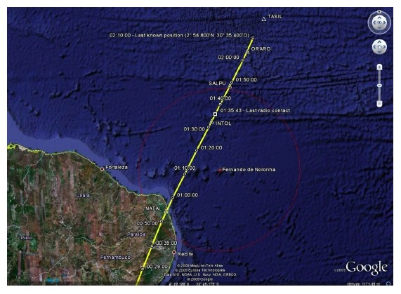 The flight path of AF447. (BEA) 